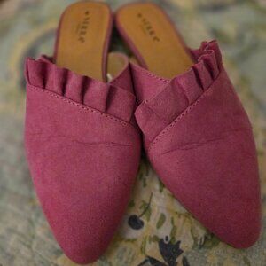 Pink backless loafers